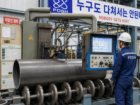 파이프 스풀 절단 작업